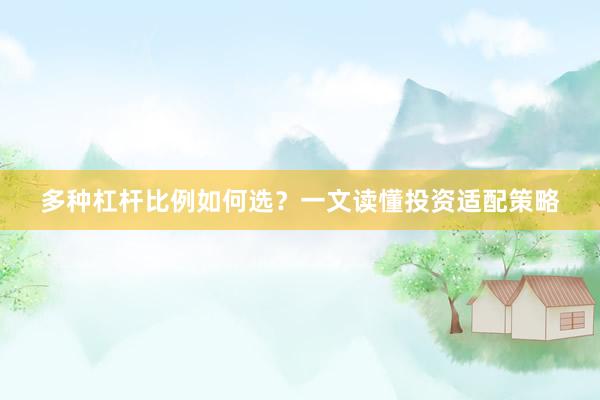 多种杠杆比例如何选？一文读懂投资适配策略