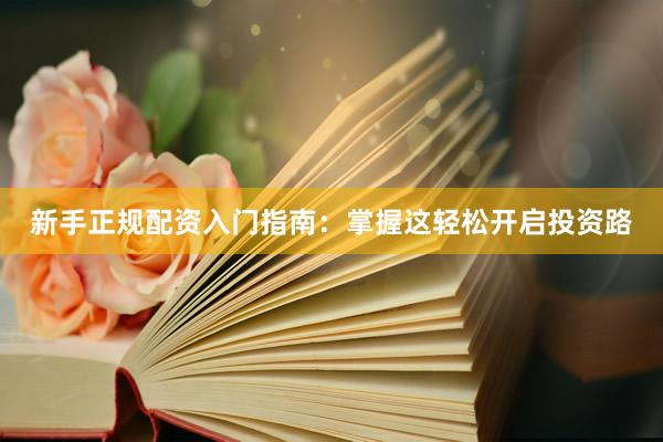 新手正规配资入门指南：掌握这轻松开启投资路