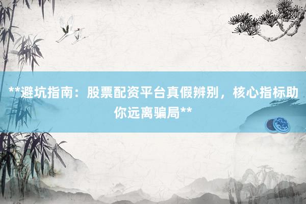 **避坑指南：股票配资平台真假辨别，核心指标助你远离骗局**
